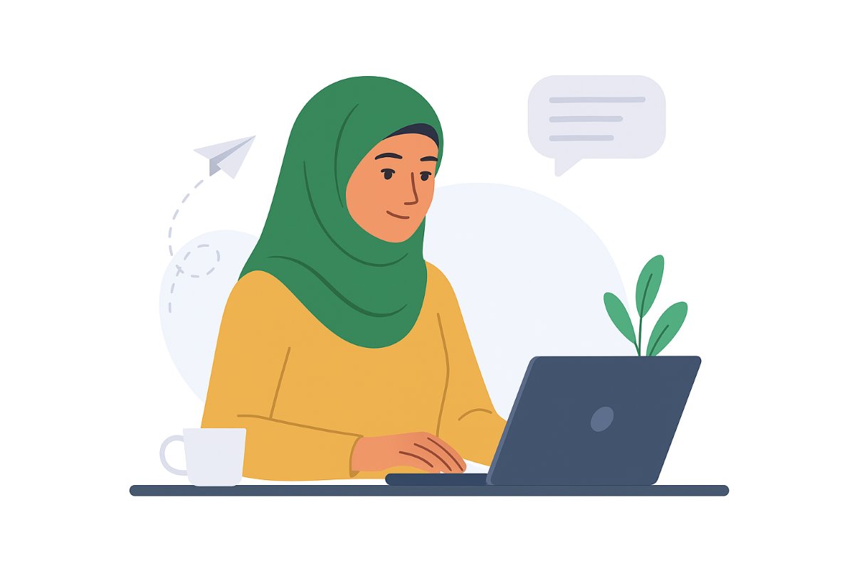 Students working remotely